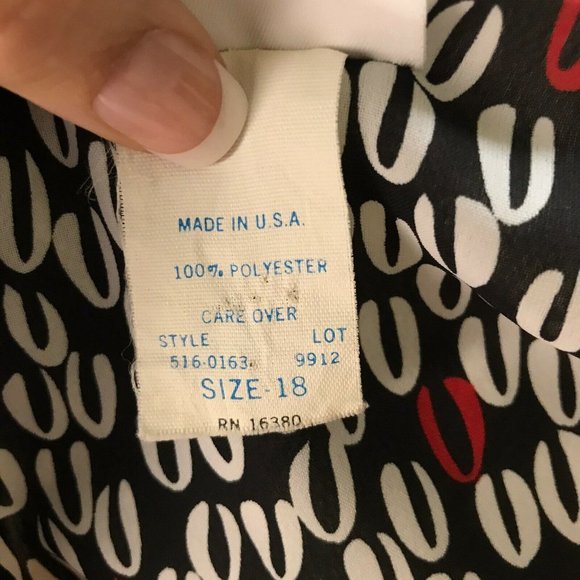 Studio 36 Modest Dress ~ Sz 18 ~ White, Black, Red - Picture 6 of 6